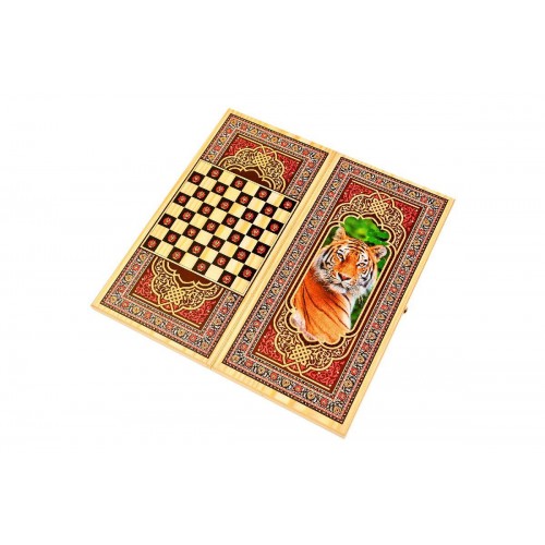 Нарды+Шашки "Походные - Тигр" средние (50х25х4 см)